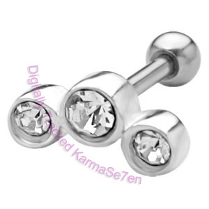 Small Jewel Strip - Clear Upper Ear Stud